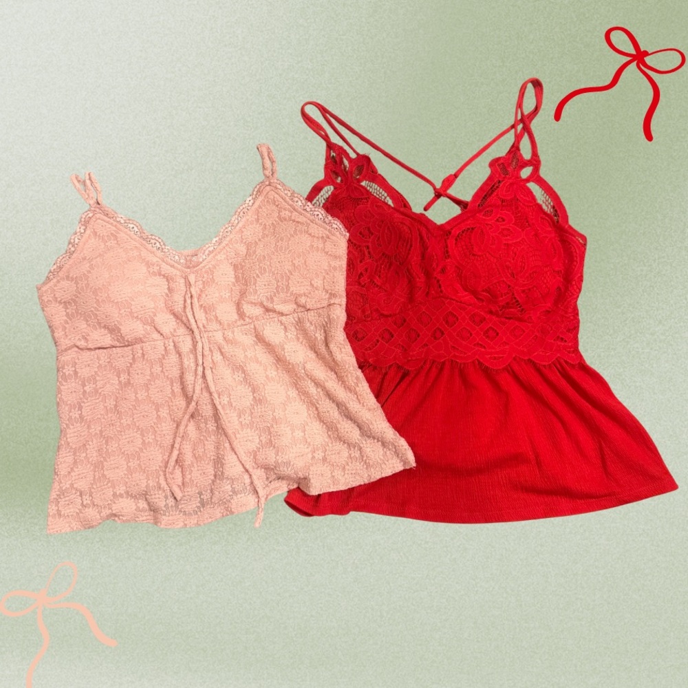 BUNDLE two lace cami tank tops- Side Medium